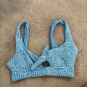Aerie Blue and White Polka Dot Bikini Top